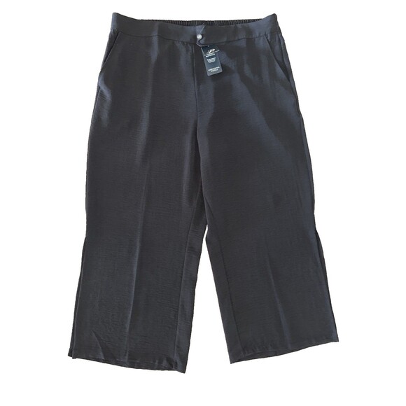 Adrianna Papell Pants - Adrianna Papell Black Airflow Woven Pull-On Wide Leg Crop Pants NWT Size 1X
